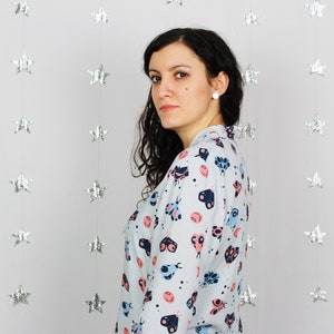 Erika Blouse blouse with long sleeves and bow, Lunar Moths print image 6