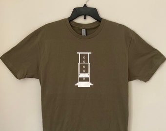 The Aeropress- A Manual Coffee Brewing T-Shirt
