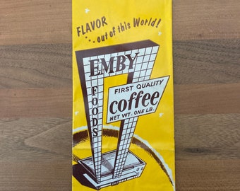 Vintage Coffee Bag (Advertising Art) Emby Coffee- San Francisco, California (Jones Thierbach Co.)