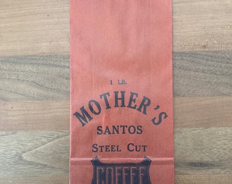 Vintage Coffee Bag (Advertising Art) Mother’s Santos Steel Cut Coffee- Danville, Illinois (Peyton-Palmer Co.)
