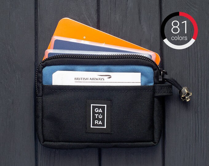 Travel Money Pouch Mens Passport Pouch From Cordura. for Etsy