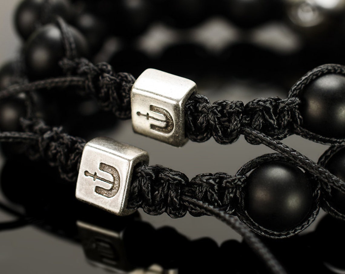 Shamballa bracelet Mens shamballa bracelet with skulls. 10 Etsy