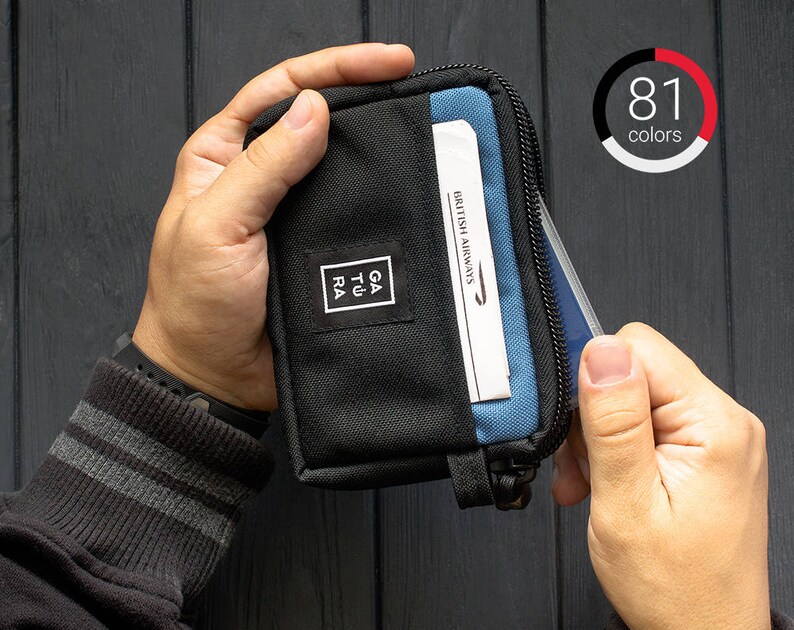 Travel money pouch Mens passport pouch from Cordura. For Etsy