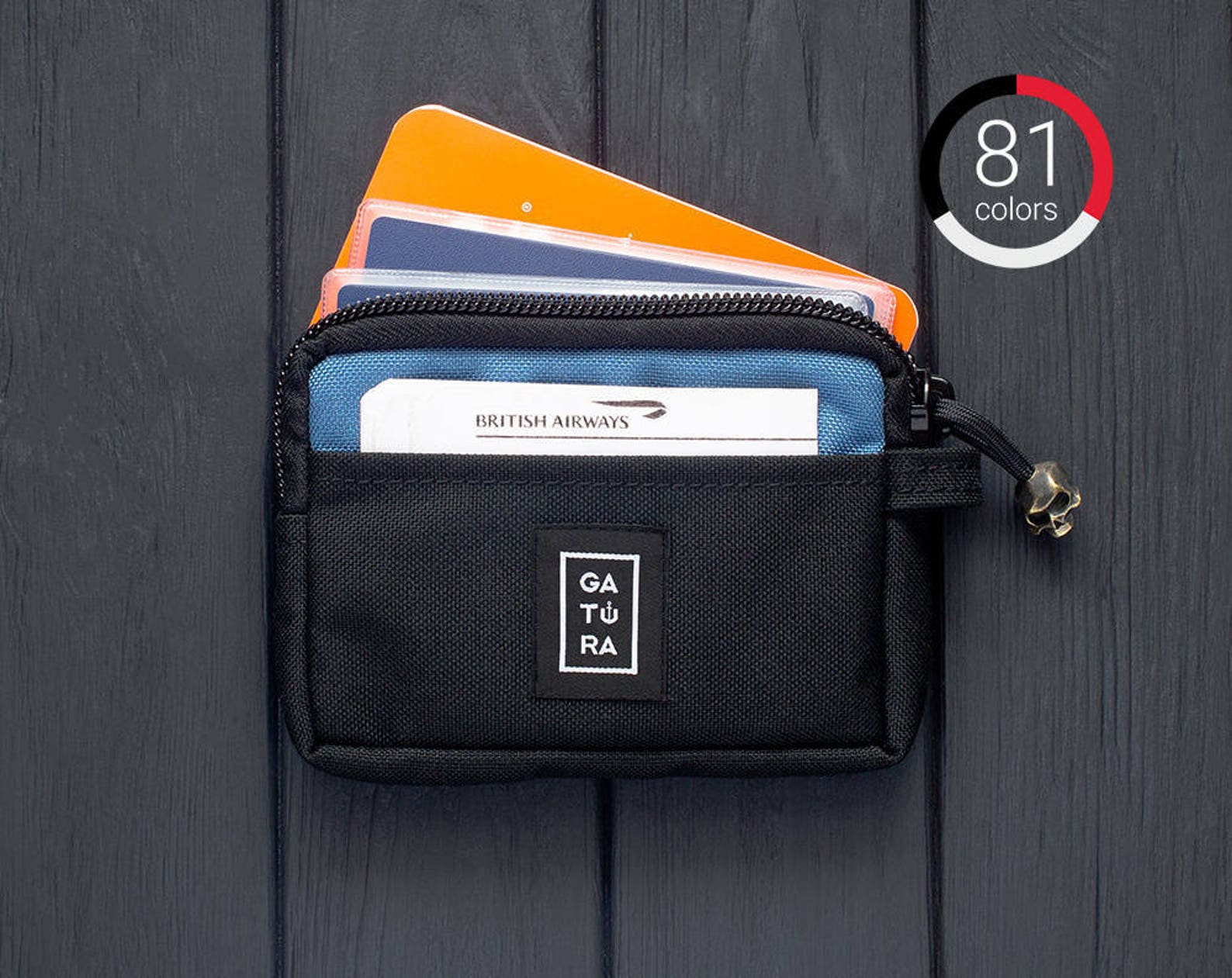 Travel money pouch Mens passport pouch from Cordura. For Etsy