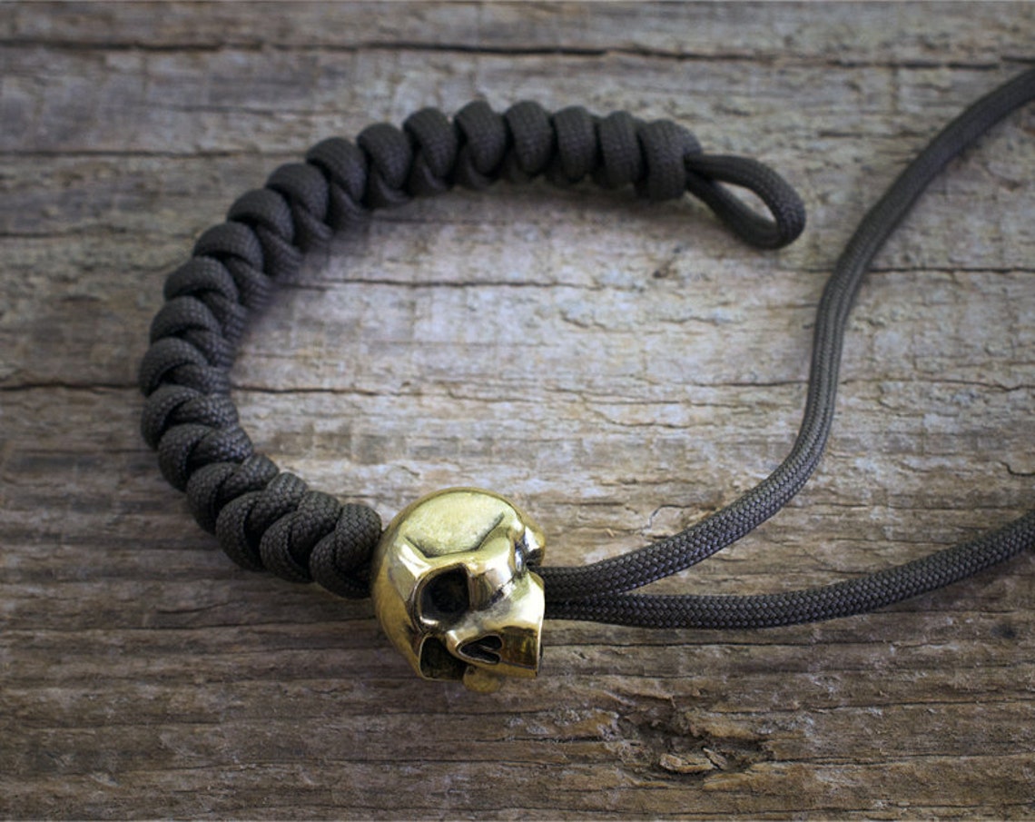 Lanyard beads Paracord lanyard beads of bronze. Big heavy Etsy