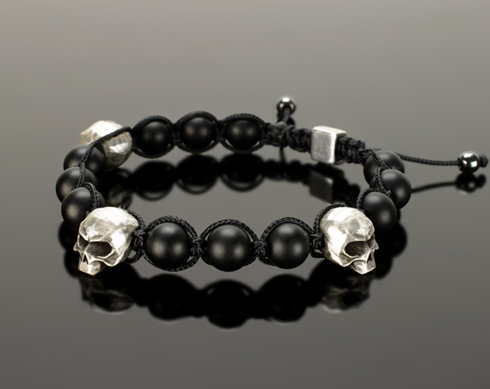 Shamballa bracelet Mens shamballa bracelet with skulls. 10 Etsy