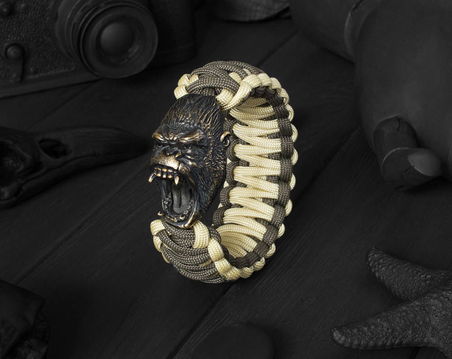 Gorilla paracord bracelet Monkey charm bracelet with a Etsy