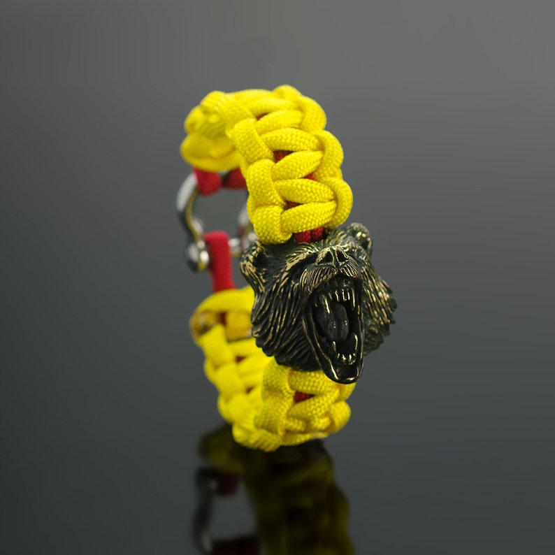 Bear paracord beads Paracord accessories of bronze. Big Etsy
