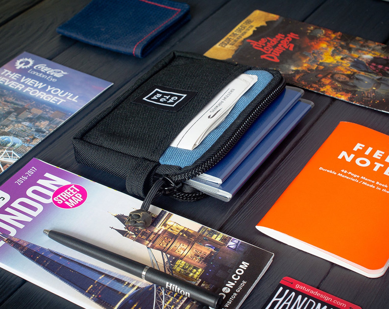 Travel money pouch Mens passport pouch from Cordura. For Etsy