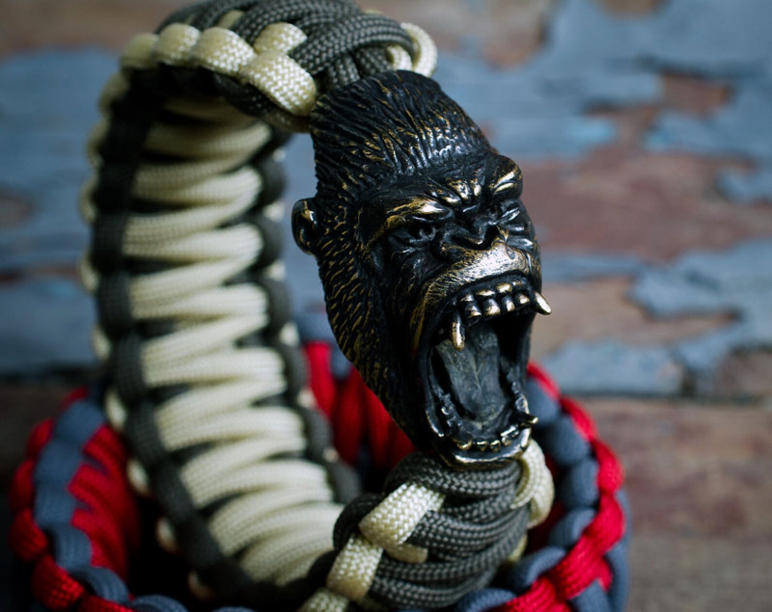 Gorilla paracord bracelet Monkey charm bracelet with a Etsy