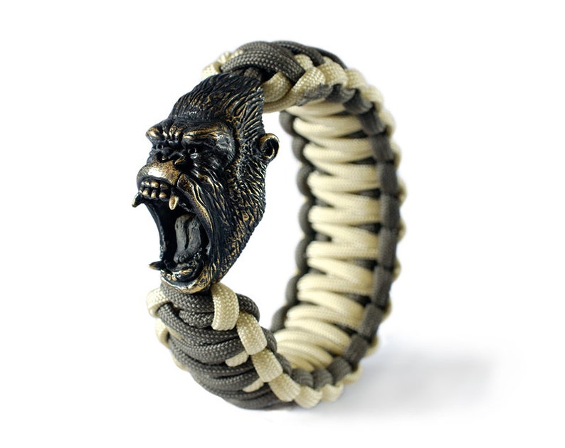 Gorilla paracord bracelet Monkey charm bracelet with a Etsy