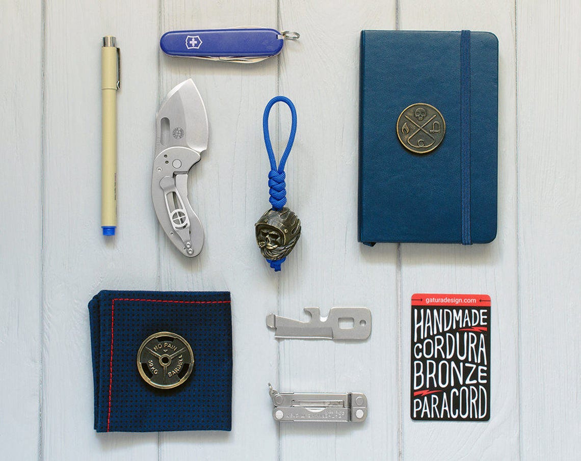 Biker skull lanyard beads Paracord lanyard beads of bronze Etsy