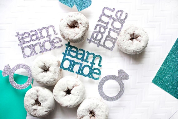 12 Team Bride Engagement Party Cupcake Toppers // Bachelorette Party // Wedding Decor // Wedding Toppers // Team Bride Decor // Bride To Be Il_570xn