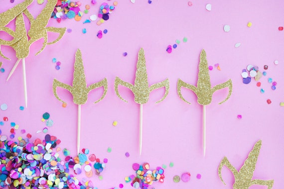 Unicorn Party, Unicorn Cupcake Toppers, Unicorn Horn, Unicorn Decor, Unicorn Birthday, Unicorn Decoration, Unicorn Cake, Unicorn Cupcakes Il_570xn