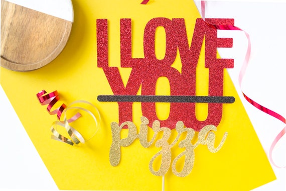 Pizza Cake Topper, Galentines Day, Valentines, Funny Cake Toppers, Anniversary Cake Topper, Valentines Gift for Him, Valentines Day Decor Il_570xn