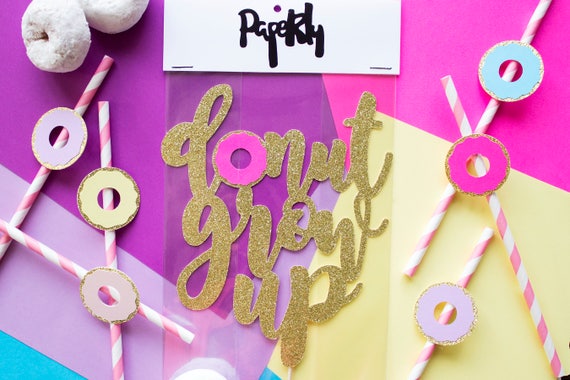 Donut Grow Up Cake Topper, Donut Party, Donut Decorations, Donut Decor, Donut Cake Topper, Donut Grow Up, First Birthday, Smash Cake Topper Il_570xn