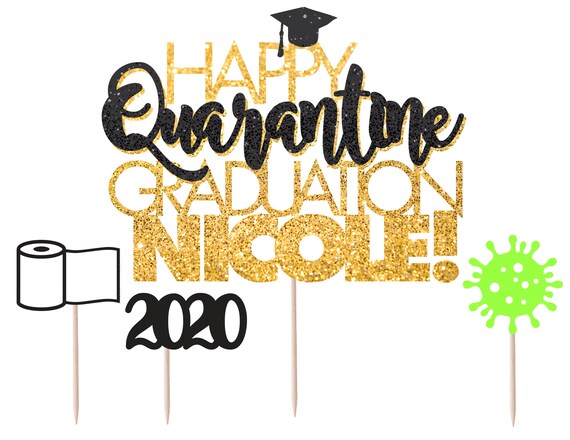 Custom Graduation Cake Topper, Class of 2020 Banner, Quarantine Graduation, Graduation Decoration 2020, Custom Graduation, Graduation Party Il_570xn