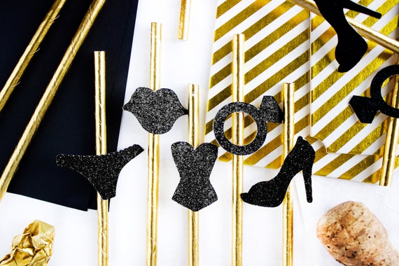 10 Gold Bachelorette Party Straws, Hen Party, Bachelorette Party, Bachelorette Decor, Engagement Party, Bachelorette Straws, Bachelorette Il_570xn