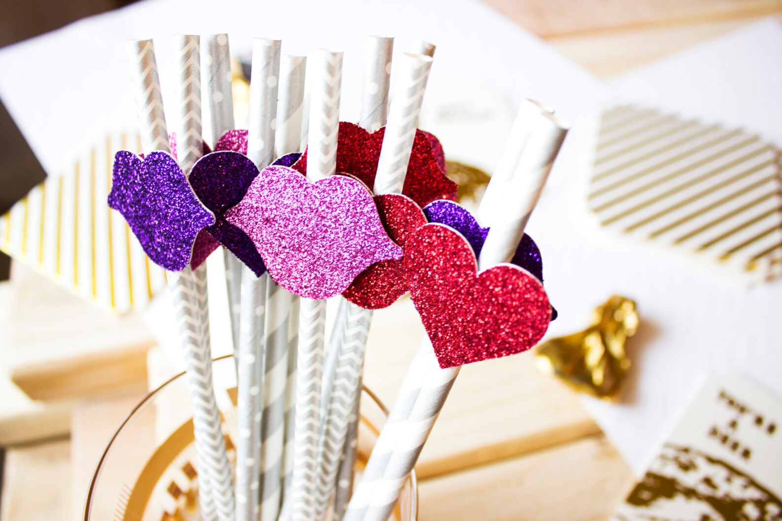 10 Valentine's Day Straws Vday Straws Heart Straws Etsy