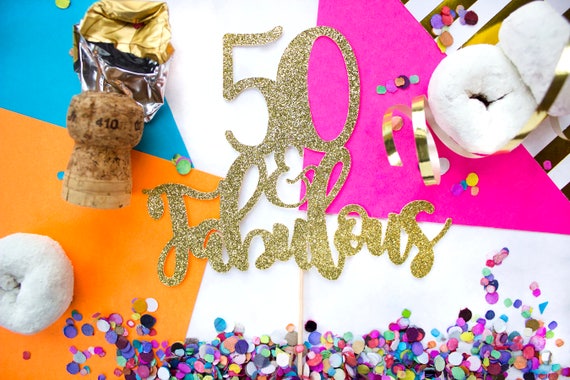 Fabulous 50 Cake Topper, Fabulous 40, Fabulous Cake Topper, 60 Cake Topper, 60th Birthday, Fabulous and Five, 25th Birthday, Il_570xn