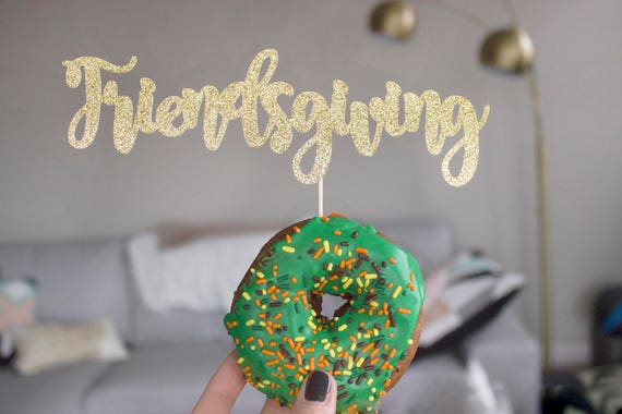 Friendsgiving, Friendsgiving Decor, Thanksgiving Decor, Thanksgiving, Thankful, Gold Cake Topper, Thankful AF, Thanksgiving Cake, Pie Topper Il_570xn