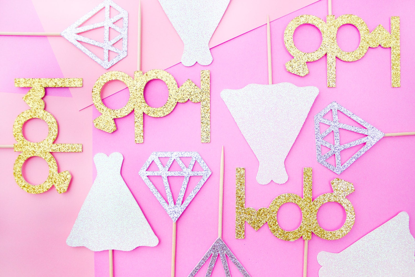 12 Engagement Cupcake Toppers Wedding Cupcakes Diamond Etsy