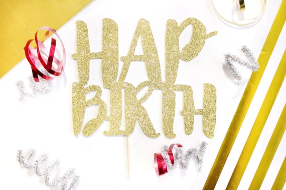 Half Birthday Cake Topper, 6 Month Birthday, 1/2 Birthday, 6 Month Cake, Half Birthday Cake, Half Cake Topper, Glitter Cake Topper, Gold Il_570xn