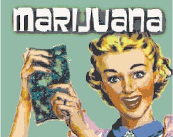 Marijuana It's Not Just for Hippies Anymore Cross Stitch Pattern, Instant Download PDF