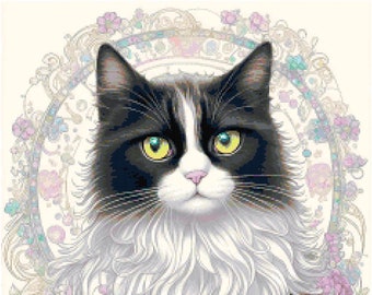 Majestic Cat 2 Cross Stitch Pattern by A Cross Stitch Pattern, Full Coverage Cross Stitch Pattern, Instant Download Cross Stitch Pattern