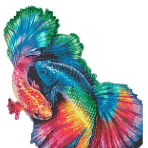 Koi Couple Cross Stitch Pattern by Kustom Cross Stitch, Full Coverage Cross Stitch Pattern, Instant Download Cross Stitch Pattern