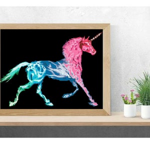 Rainbow Unicorn Cross Stitch Pattern by Kustom Cross Stitch, Full Coverage Cross Stitch Pattern, Instant Download Cross Stitch Pattern
