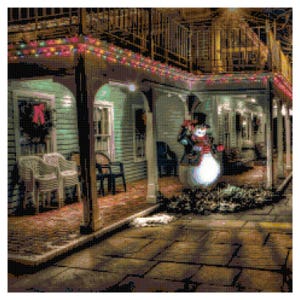 The Last Snowman Cross Stitch Printable Needlework Pattern - DIY Crossstitch Chart, Relaxing Hobby, Instant Download PD
