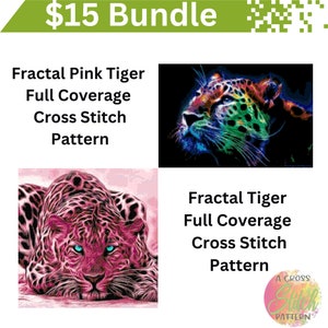 Tigers Cross Stitch Pattern Bundle by Kustom Cross Stitch / Modern Cross Stitch Patterns / 2 Full Coverage Instant Downloads