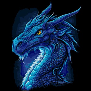 Dragon Cross Stitch Pattern by Kustom Cross Stitch, Full Coverage Cross Stitch Pattern, Instant Download Cross Stitch Pattern