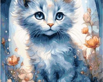 Colorful Cats Exclusive Kitty Counted Cross Stitch Pattern Leaflet