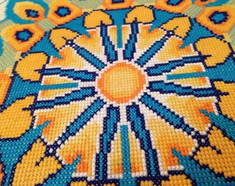 Peacock Mandala Cross Stitch Printable Needlework Pattern - DIY Crossstitch Chart, Instant Download PDF