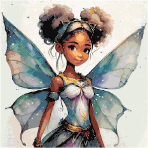 Fairy Girl 2 Cross Stitch Pattern by A Cross Stitch Pattern, Full Coverage Cross Stitch Pattern, Instant Download Cross Stitch Pattern