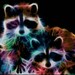 Racoon Fractal Cross Stitch Printable Needlework Pattern - DIY Crossstitch Chart, Relaxing Hobby, Instant Download PDF