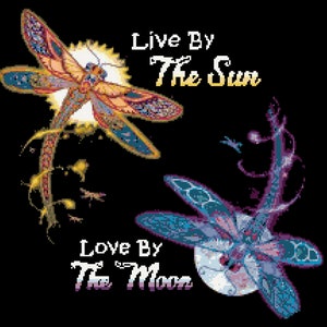 Dragonflies Cross Stitch Pattern by Kustom Cross Stitch, Full Coverage Cross Stitch Pattern, Instant Download Cross Stitch Pattern