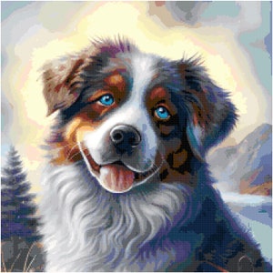 Dog Cross Stitch Pattern by Kustom Cross Stitch, Full Coverage Cross Stitch Pattern, Instant Download Cross Stitch Pattern
