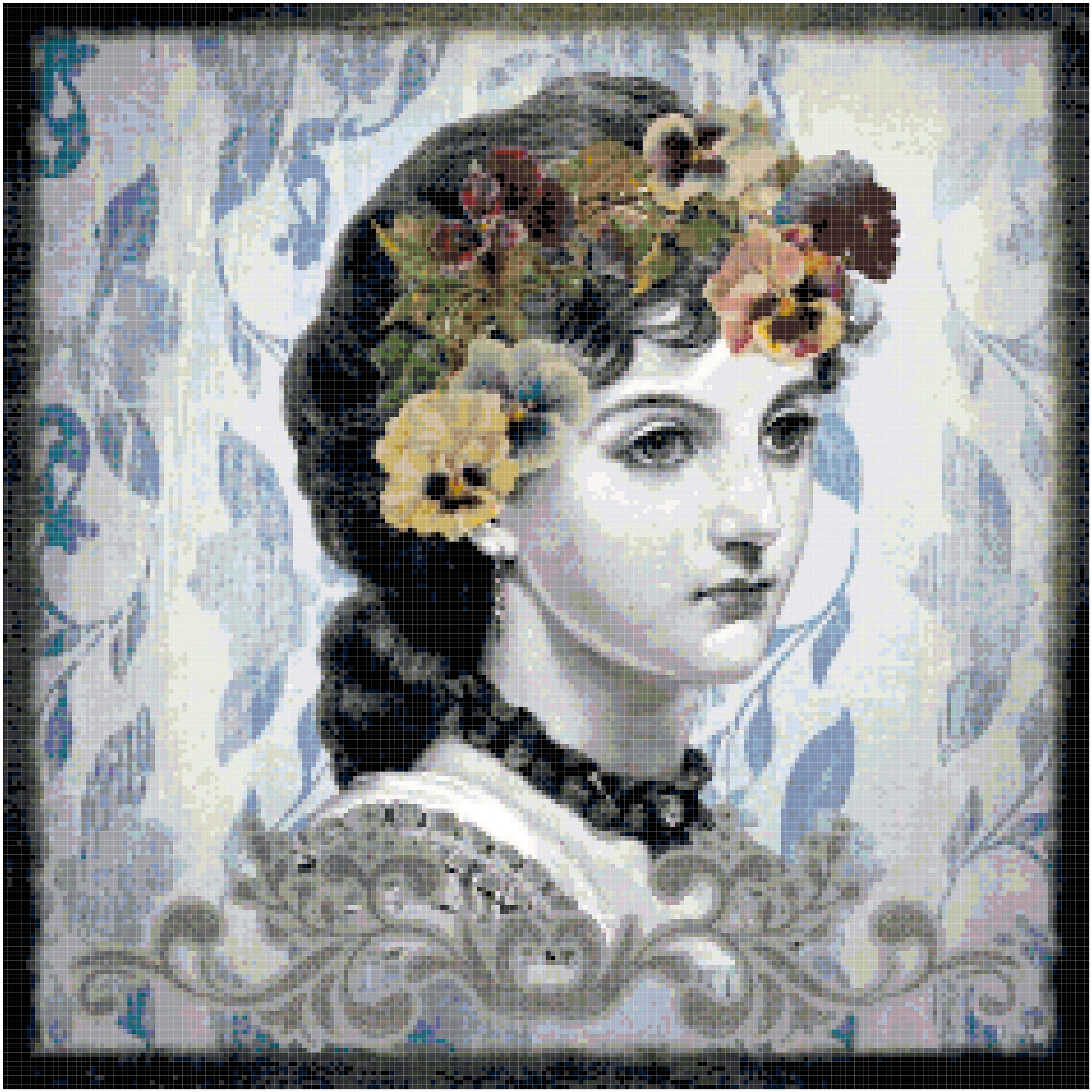 Victorian Lady Cross Stitch Printable Needlework Pattern Etsy
