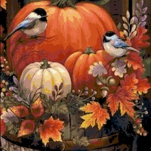 Pumpkin Patch Cross Stitch Pattern by Kustom Cross Stitch, Full Coverage Cross Stitch Pattern, Instant Download Cross Stitch Pattern