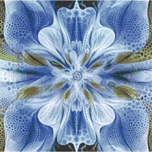Iris Fractal Cross Stitch Pattern by Kustom Cross Stitch, Full Coverage Cross Stitch Pattern, Instant Download Cross Stitch Pattern