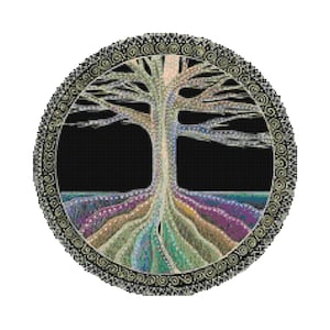 Tree of Life Cross Stitch Pattern by Kustom Cross Stitch / Modern Cross Stitch Pattern / Stitch Count 236 x 236 Stitches