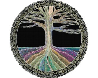 Tree of Life Cross Stitch Pattern by Kustom Cross Stitch / Modern Cross Stitch Pattern / Stitch Count 236 x 236 Stitches