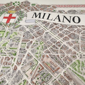 VILLE DE MILAN, Italie - Carte de ville personnalisée, Affiche de plan de la ville, Impression personnalisée, Carte De la ville, Art Murale Imprimable