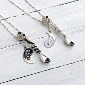 Dije de minicuchara - Collar de alambre de plata - Yin Yang