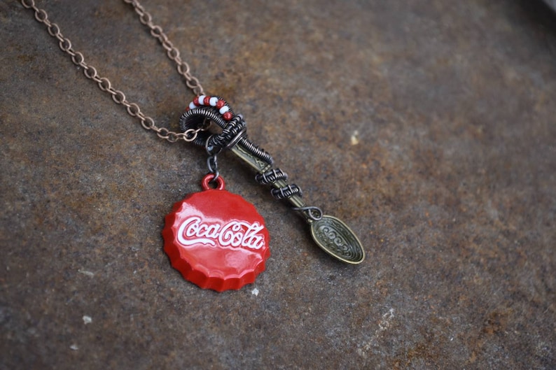 Coca Cola Copper Wire Wrapped Mini Spoon Necklace Coca Cola Etsy UK