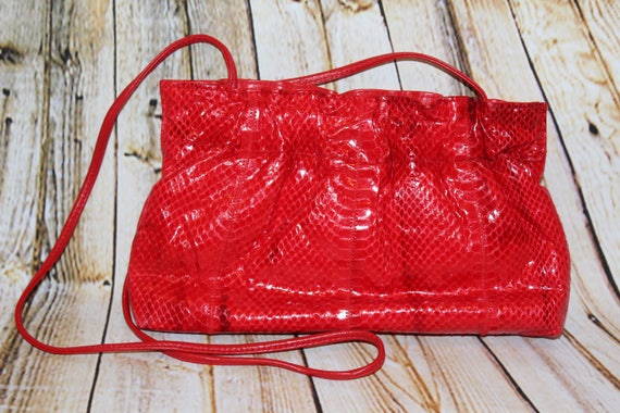 red animal print bag