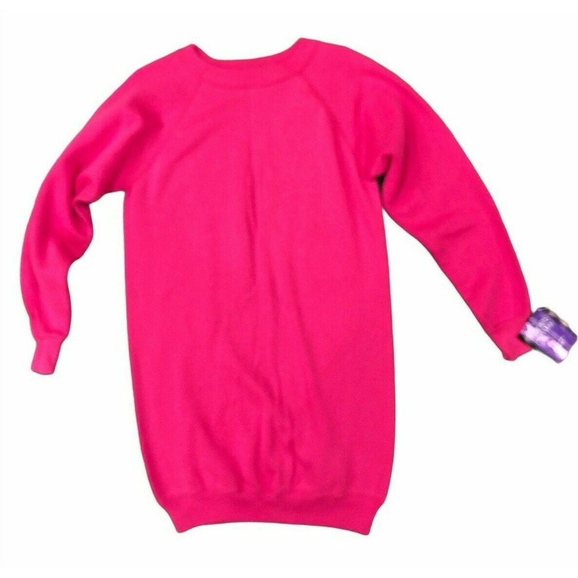 Pink Crew Long Sweatshirt Tunic Dress 